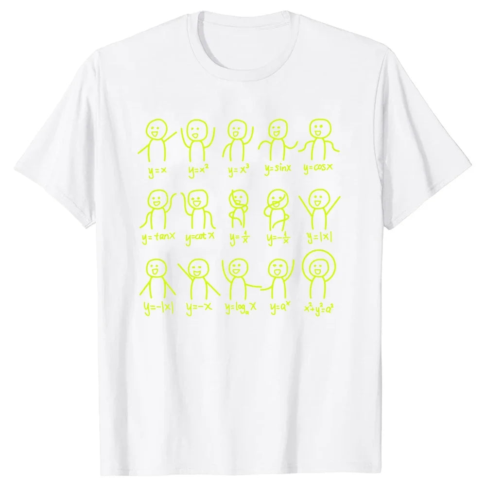 חולצת פונקציות מתמטיות – כשלגרפים יש אישיות