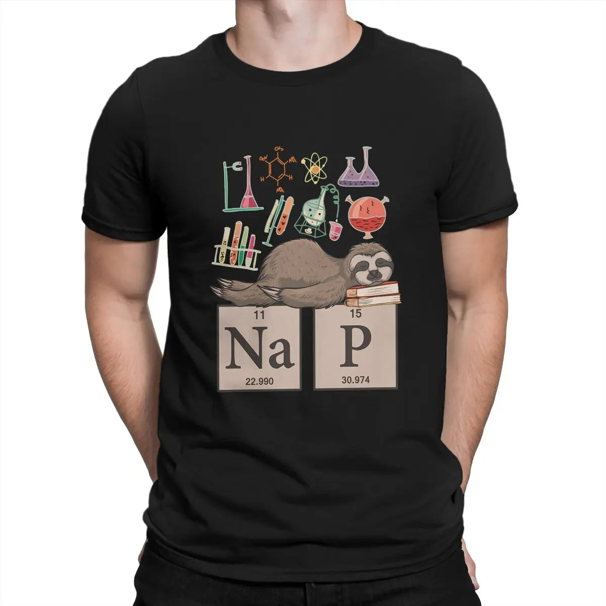 חולצת “Na + P = Nap” – כימיה של עצלנות מתוקה