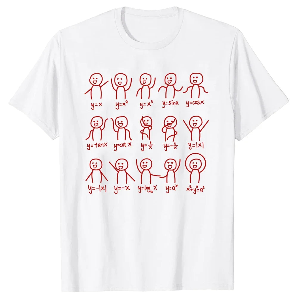 חולצת פונקציות מתמטיות – כשלגרפים יש אישיות