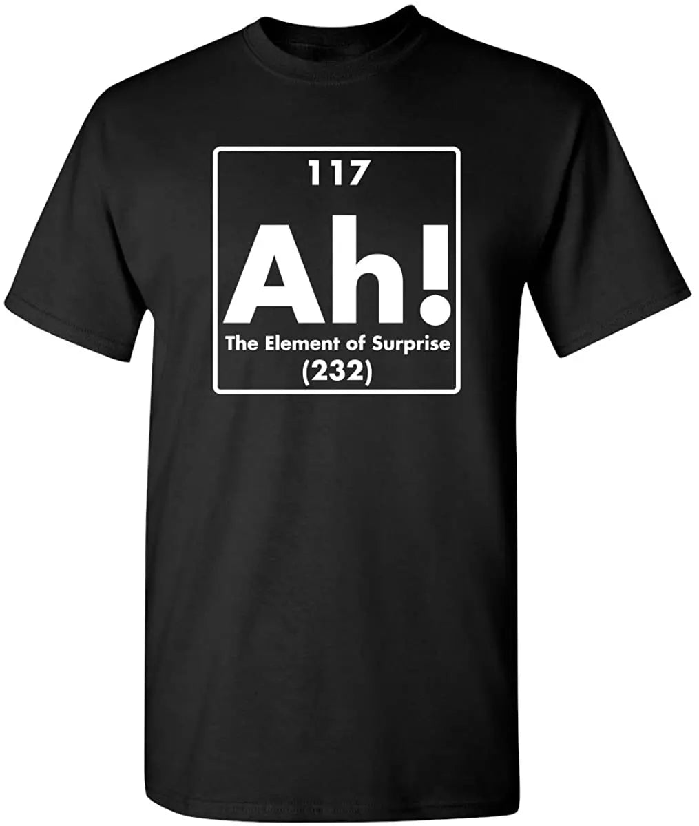 חולצת “Ah! – The Element of Surprise” – תגובת שרשרת בלתי צפויה