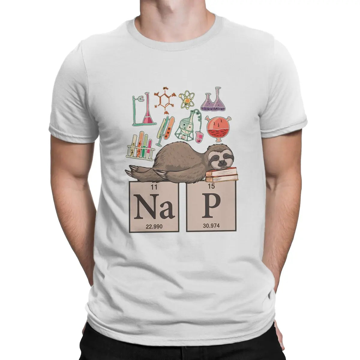 חולצת “Na + P = Nap” – כימיה של עצלנות מתוקה