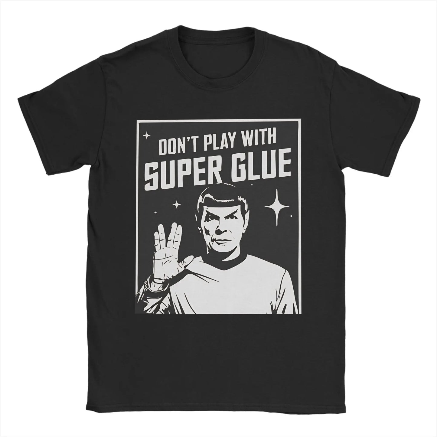 חולצת ספוק – “Don’t Play With Super Glue” | מחווה ל־Star Trek |