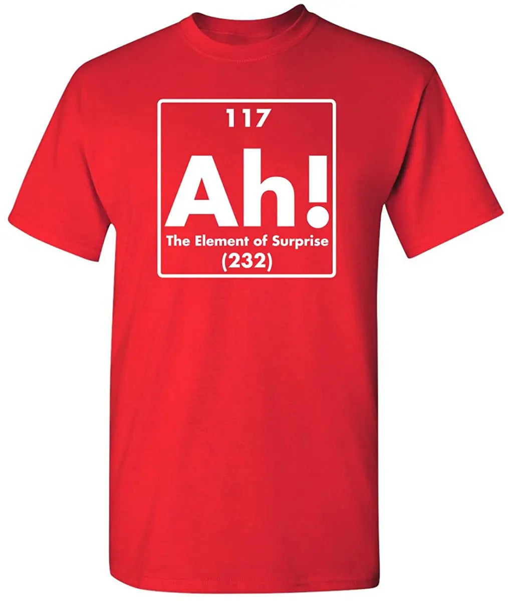 חולצת “Ah! – The Element of Surprise” – תגובת שרשרת בלתי צפויה