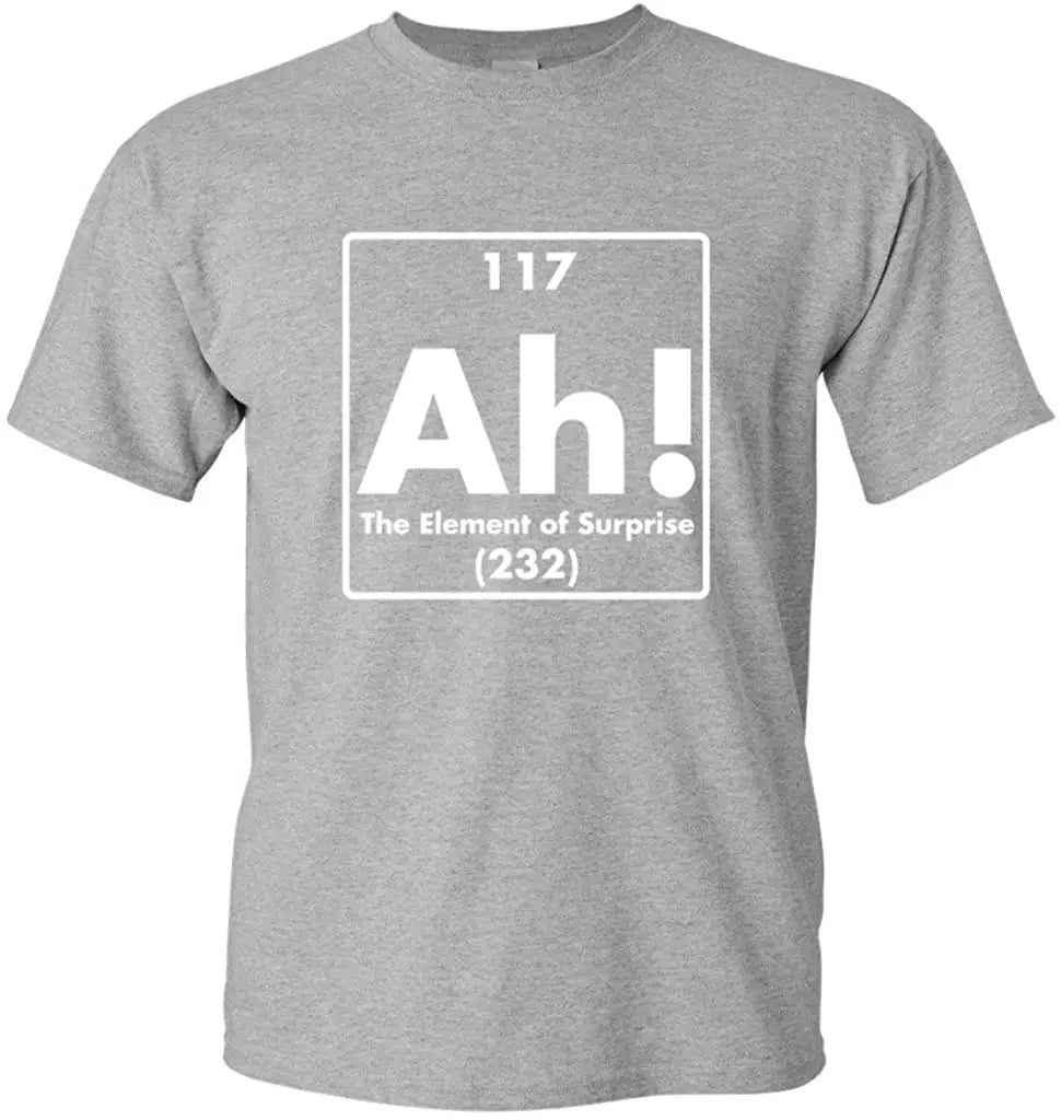 חולצת “Ah! – The Element of Surprise” – תגובת שרשרת בלתי צפויה